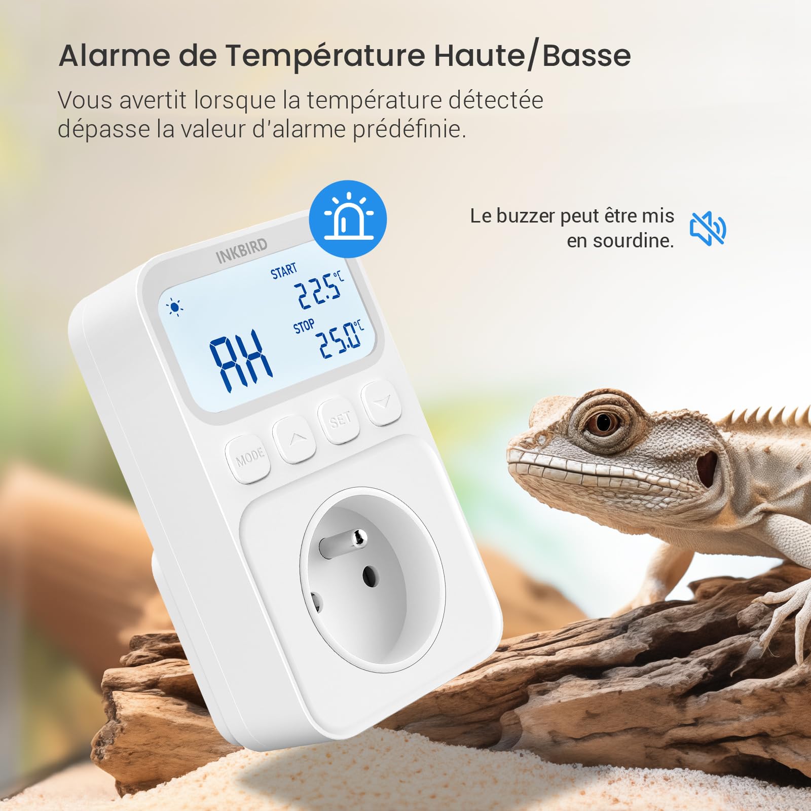 Inkbird ITC-C216T Temperaturregler Steckdose FR mit Fühler und Timerfunktion