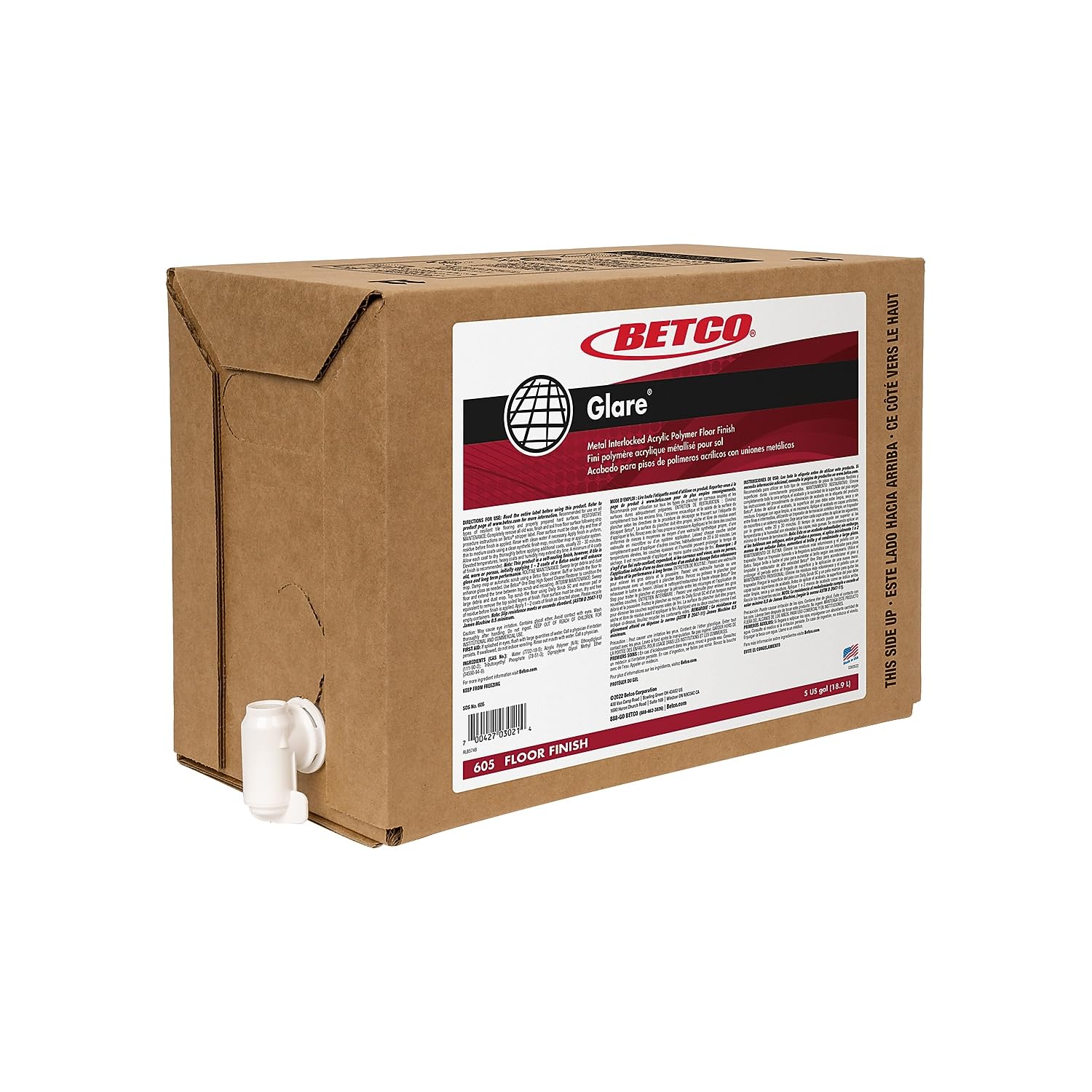 Glare Floor Finish by Betco – 5 gal (Pack of 1), Acrylic Polymer, Clear