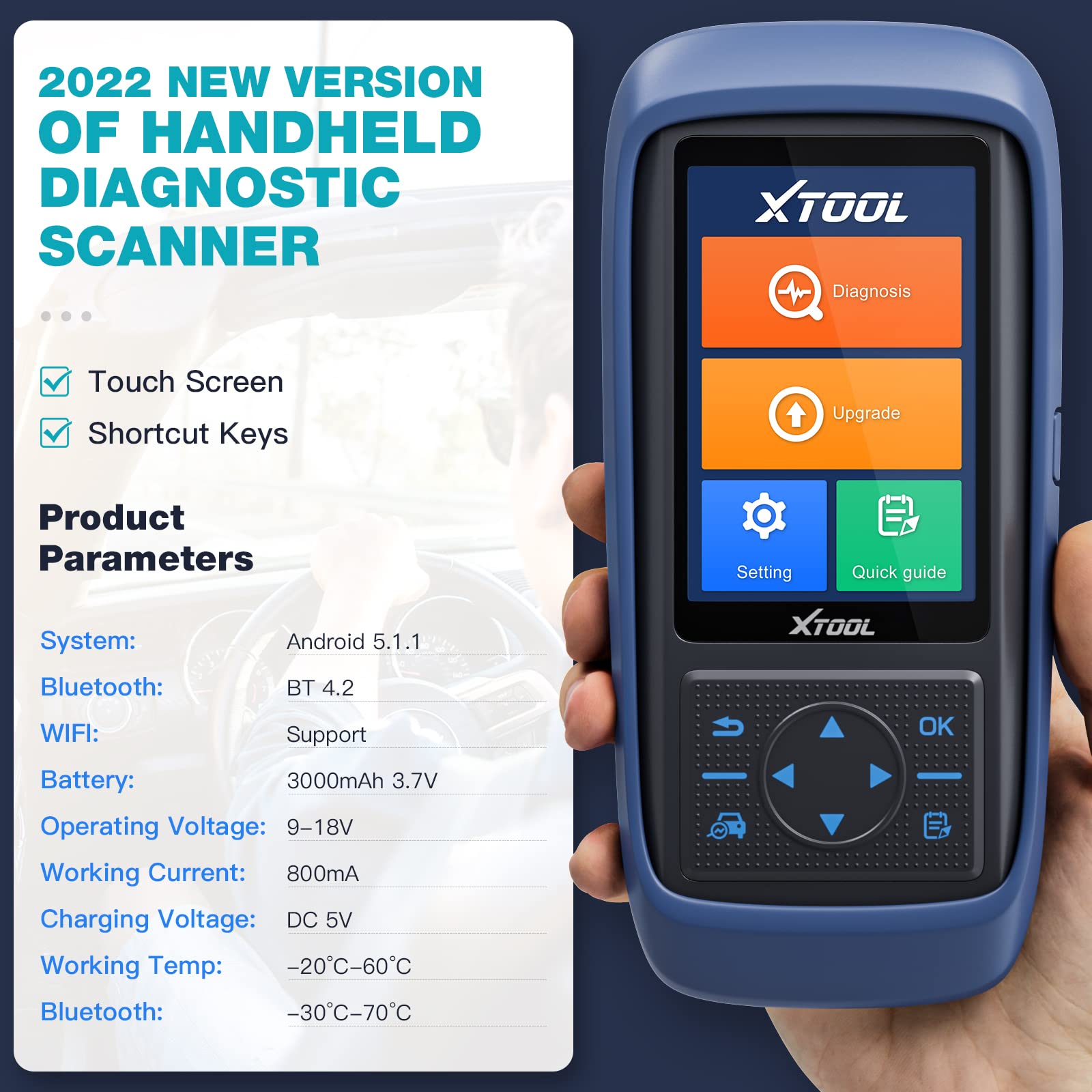 XTOOL A30 Pro BiDirectional Scan Tool (2022 Version), Wireless BT OBD2