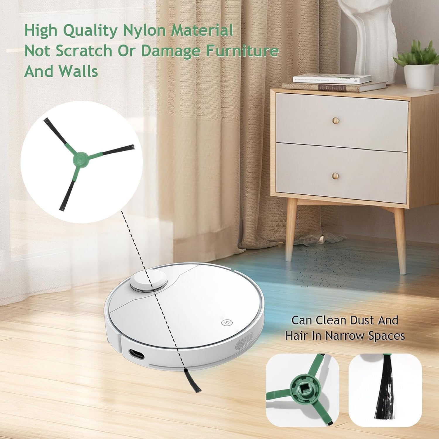 26-Piece Replacement Accessories Kit for iRobot Roomba Plus 405/505 Combo – Includes 8 Side Brushes, 2 Main Brushes, 6 Dust Bags, 6 Mop Pads, 3 Filters, and 1 Cleaning Tool