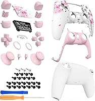 Vista 3 de eXtremeRate Cherry Blossom Whisper Full Set Shell with Buttons Touchpad Cover, Custom Replacement Decorative Trim Shell Front Back Plates Compatible
