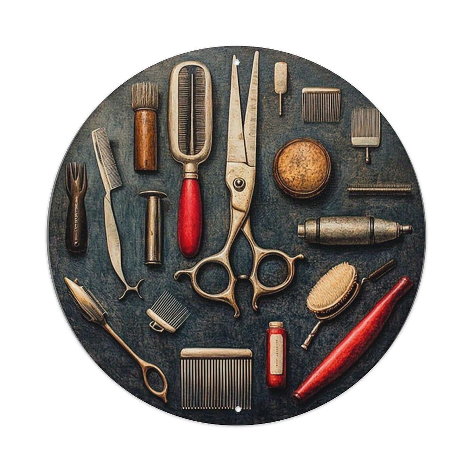 Jdyansheng Vintage Barber Tools Collection Display Tin Sign Metal Poster Metal Signs For Home Man Cave Bar Cafe Kitchen Laundry Room Wall Decorations 8X8 Inches