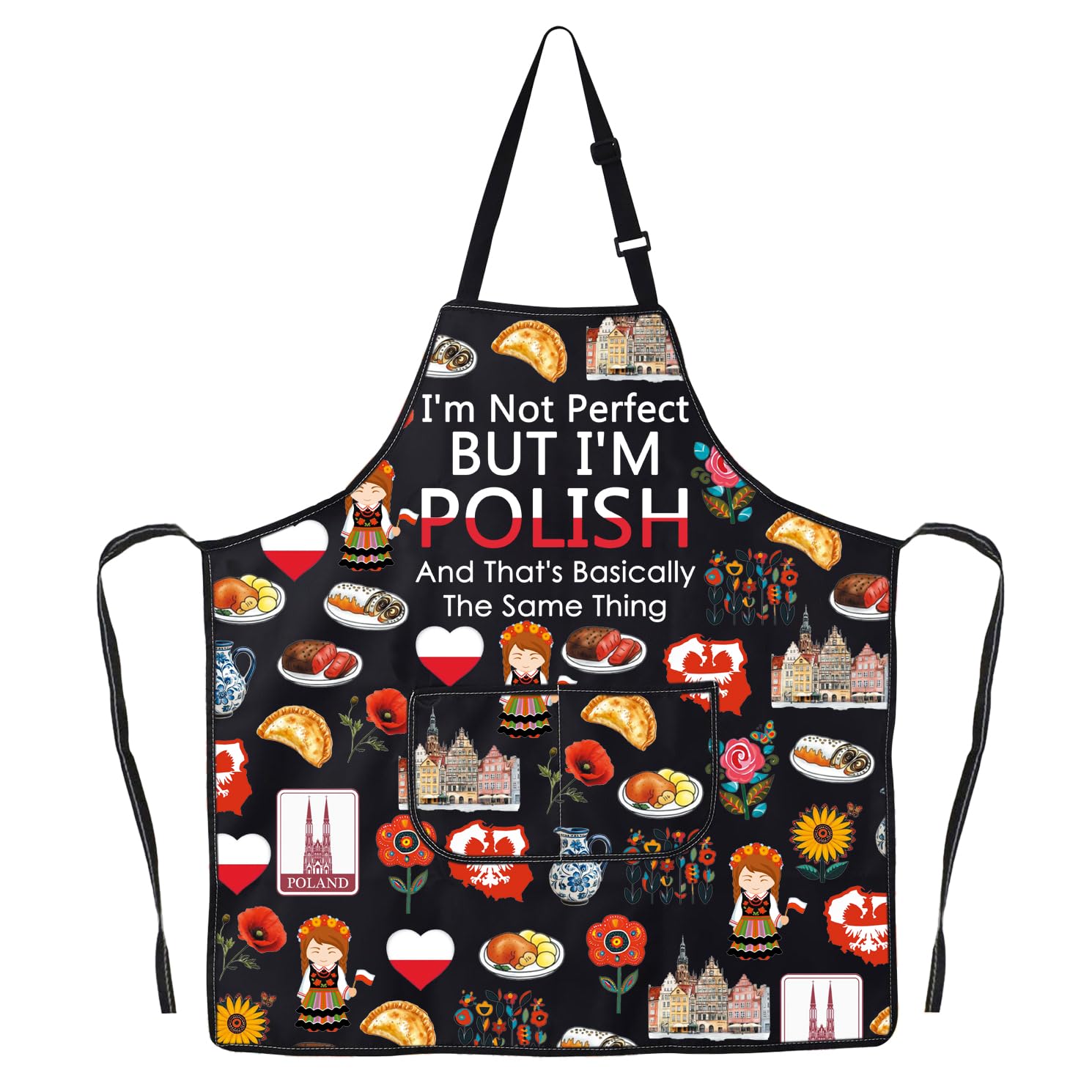 JNIAP Polish Kitchen Apron Polish Cooking Apron Poland Chef Gifts Poland Kitchen Gifts
