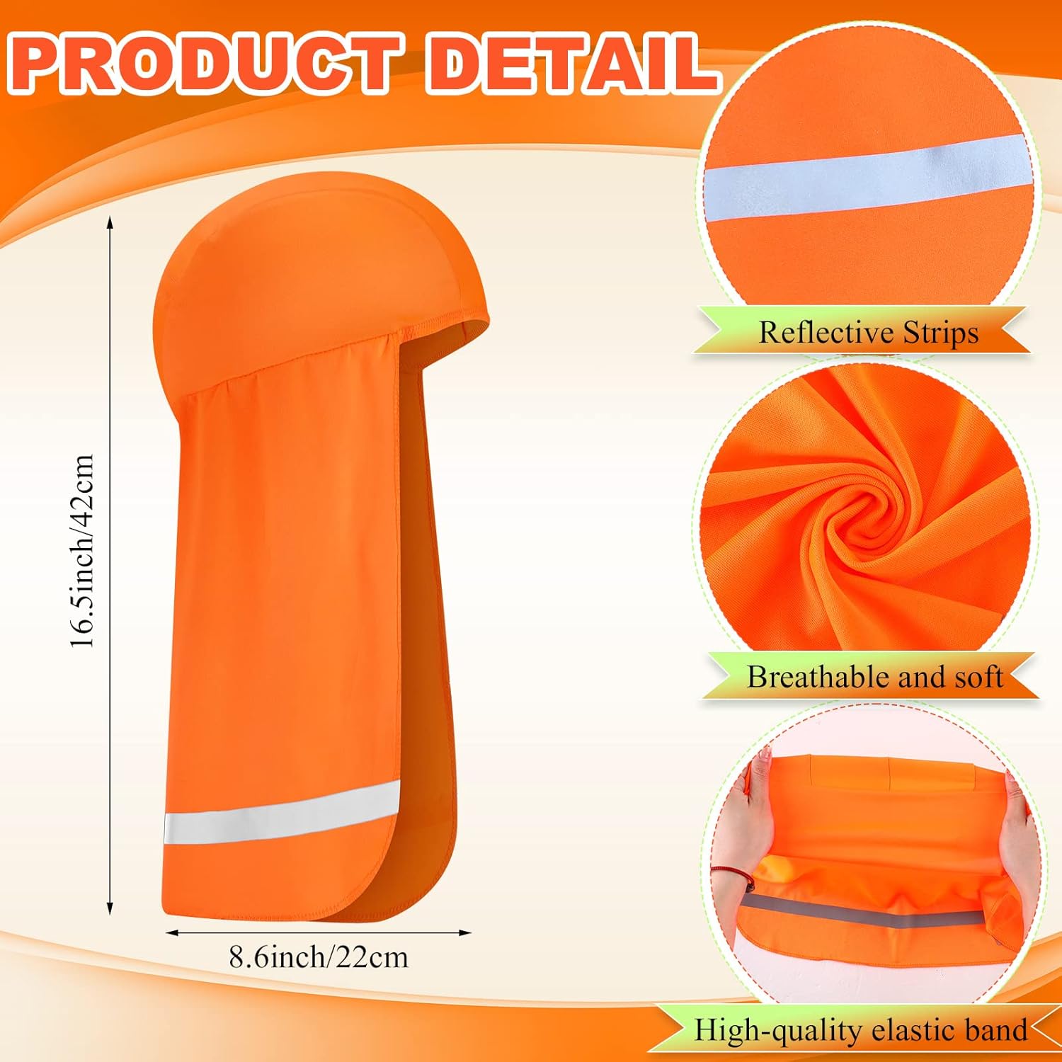 Handepo 24 Pcs Hard Hat Neck Shade Shade Skull Cap Elastic Sun Shade Hard Hat Liners with Reflective Stripe Head and Neck Cover Fishing Cap for Men Women