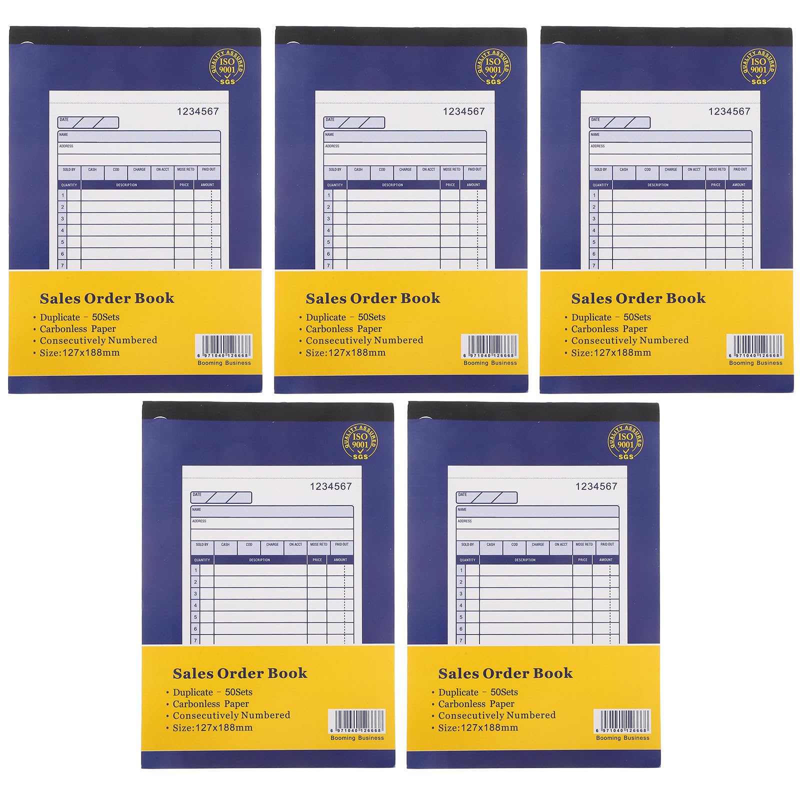 Carnet de Factures en 2 Parties 5 Carnets par Paquet Papier Résistant pour Petites Entreprises Commerces de Détail et Restauration Gestion des Commandes et Reçus