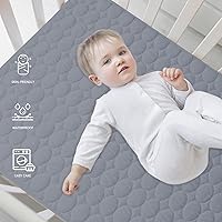 Vista 3 de Protector de colchón impermeable para cuna, funda de colchón para cuna para bebé, lavable a máquina y apto para secadora, protector de colchón