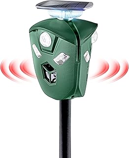 Expertan | Katzenschreck für Garten – Tierverteiber mit LED Blitz – Katzenschreck mit Solar Zelle 5v – Wasserdichtes Polys...