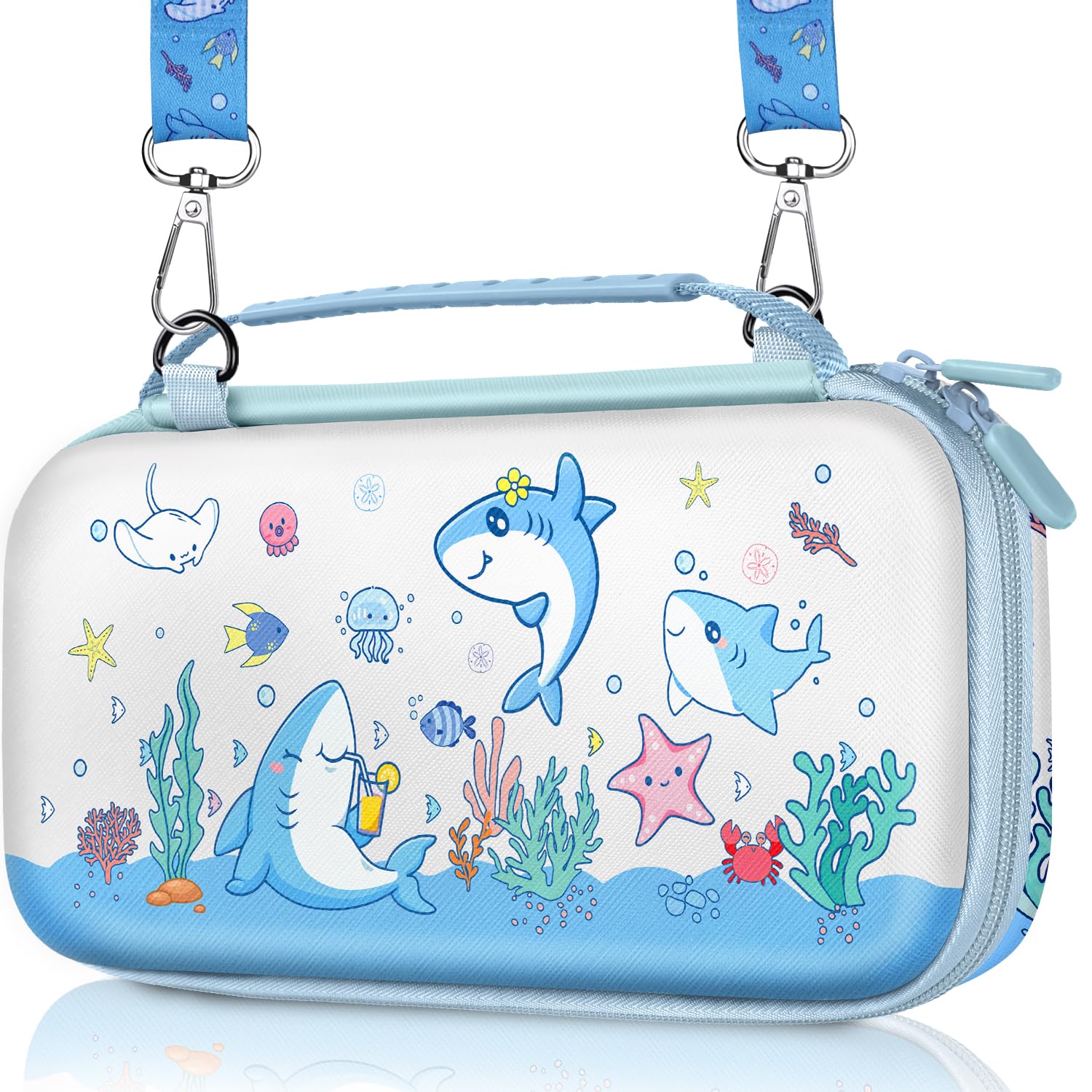 Amazon.com: Gurgitat for Nintendo Switch 2 Carrying Case - Blue Shark ...