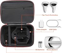 Vista 2 de NexiGo Hard Carrying Case for Oculus Quest 2 with Elite Strap All-in-one Lightweight VR Gaming Headsets and Controllers Accessories Hard Protective