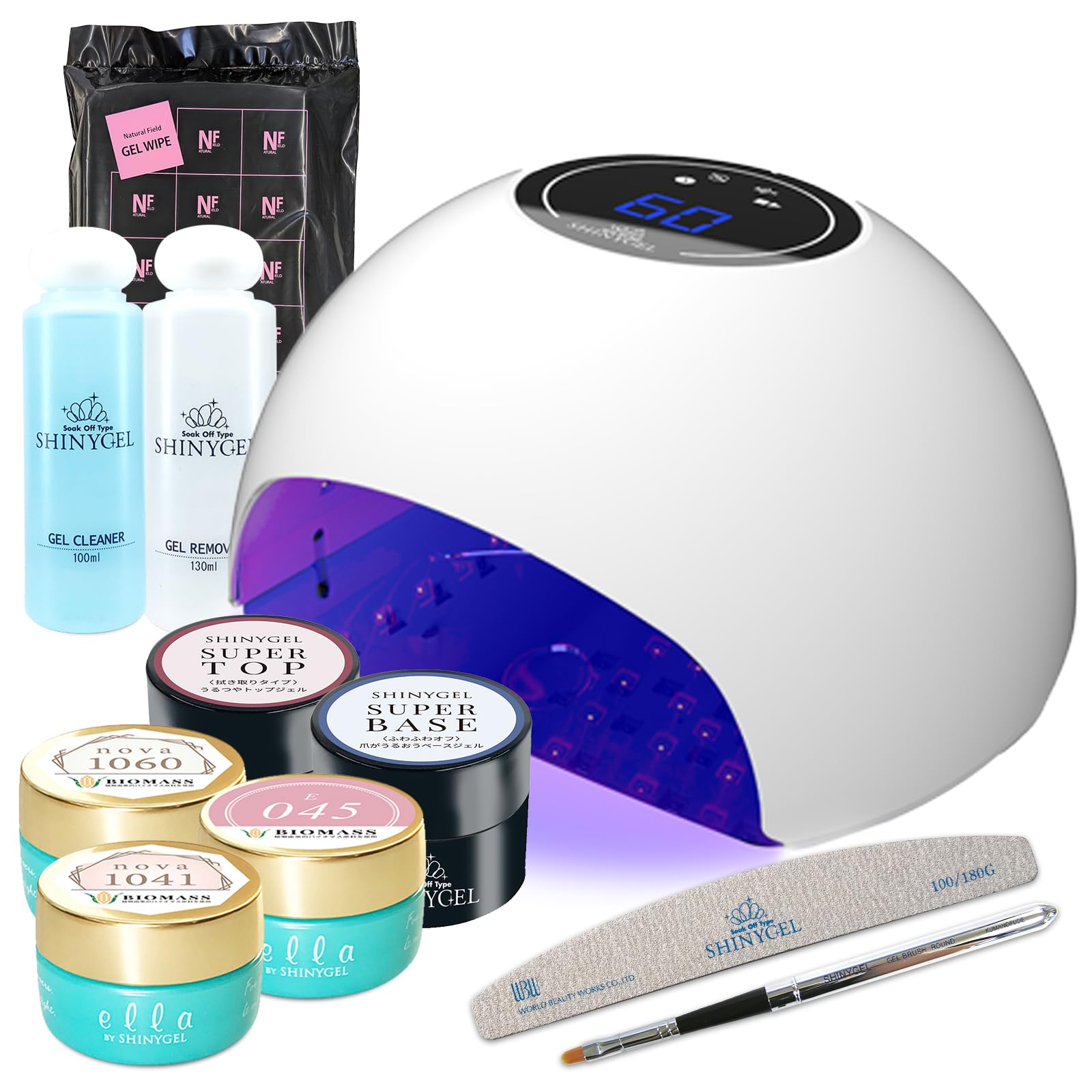 ジェルネイルLEDライト・ジェルネイルカラーセット Amazon.co.jp：SHINYGEL シャイニージェル ネイルキット【18W LED