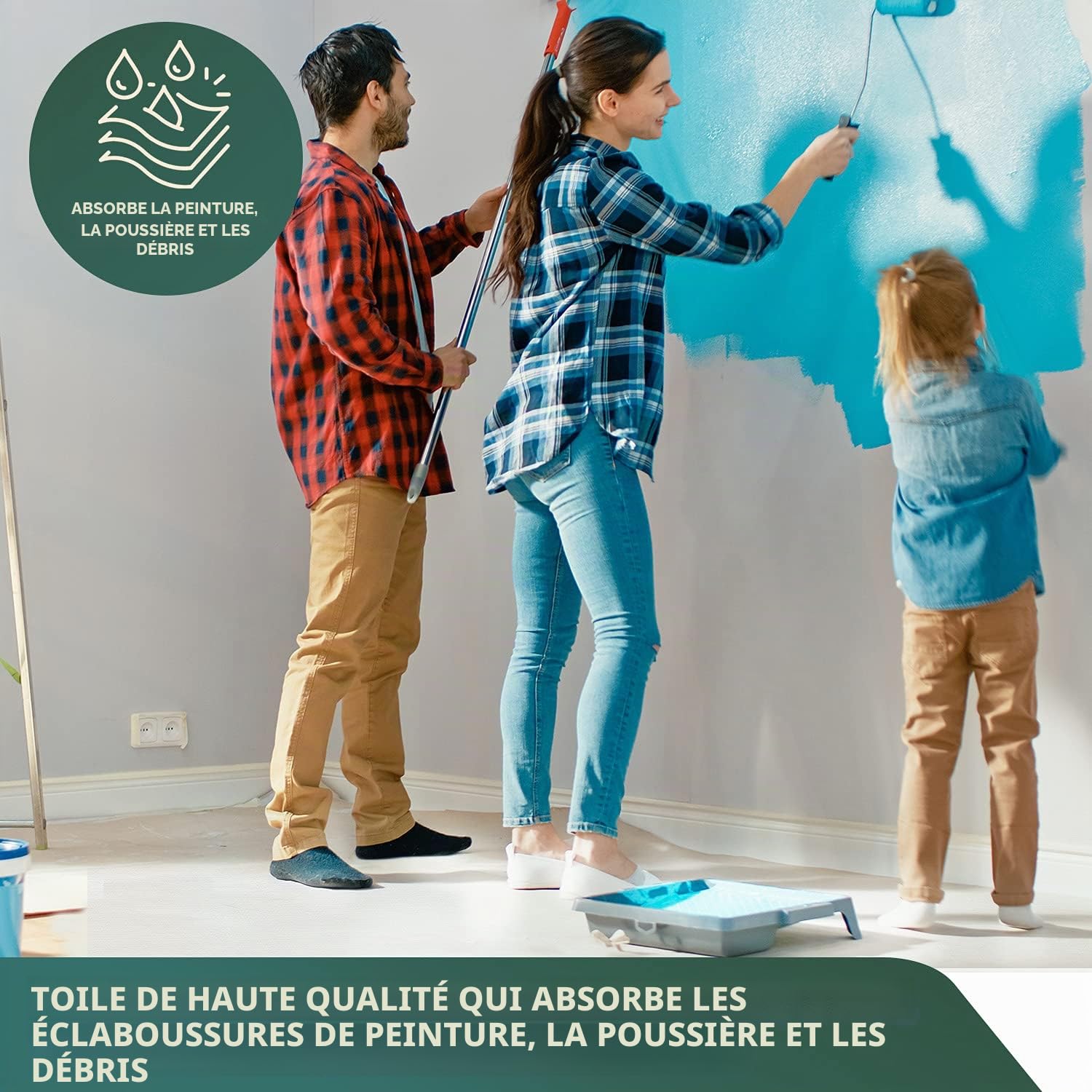 Toile de Coton CCS Chicago et Supply - Toile de Coton Tout Usage - 4 x 12 m