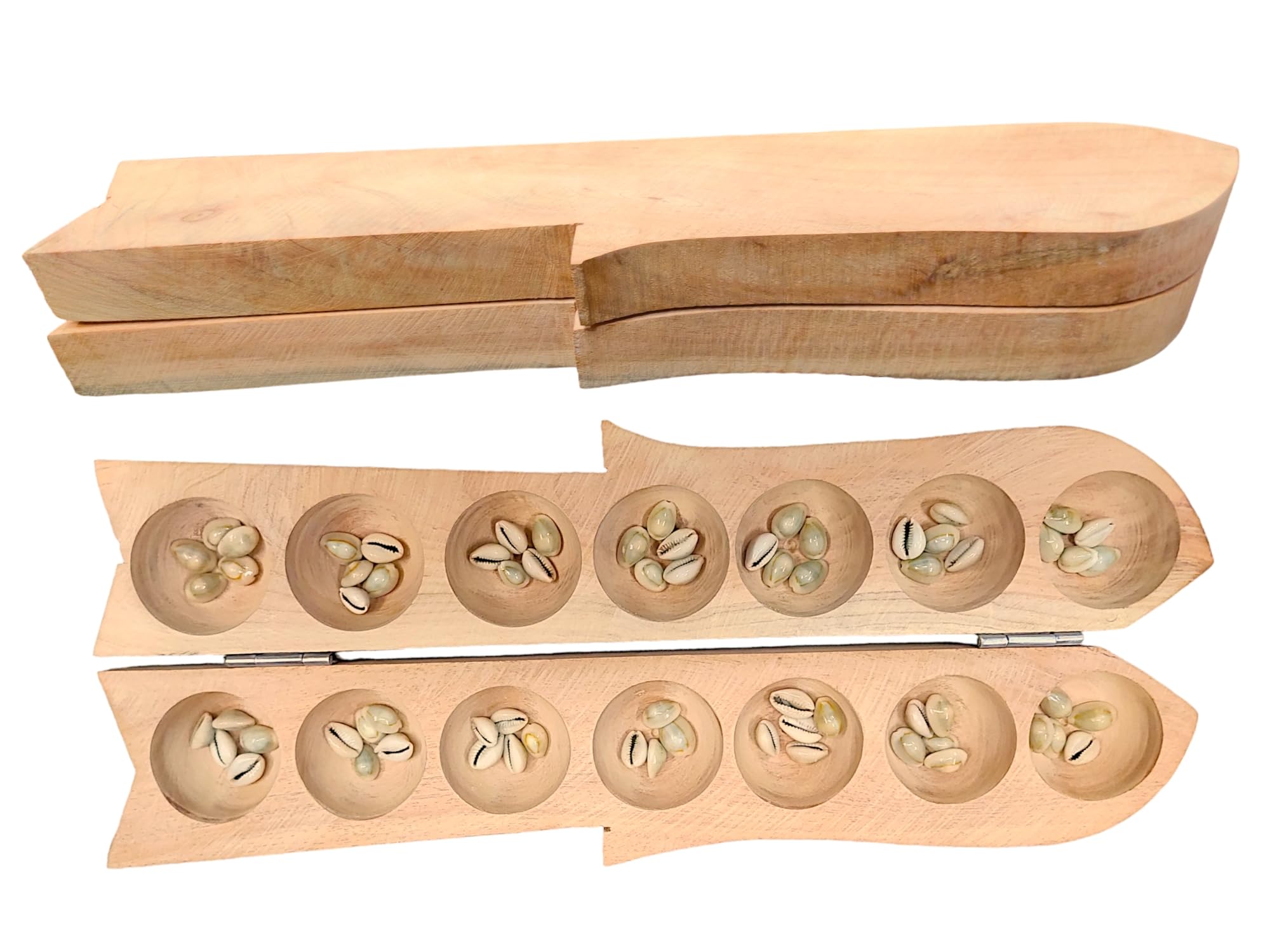 Paljji Handicrafts Vamana Guntalu/Pallanghuzi/Mancala Wooden Board Game with 70 Cowrie Shells - 14 Pit-Fish Model (B0CXJHBRMT) Amazon Price History, Amazon Price Tracker
