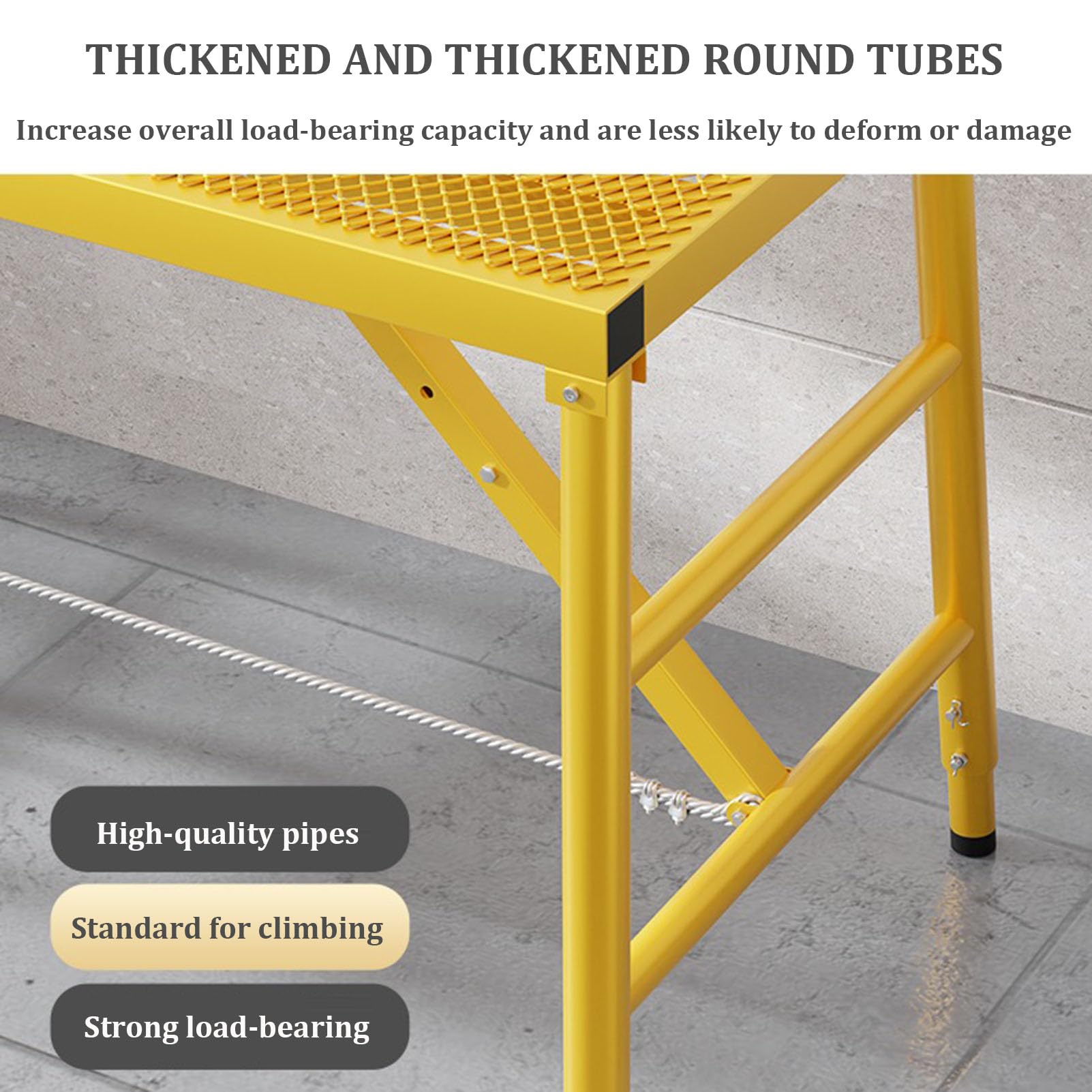 Escalera de Aluminio Plegable de Alta Resistencia con Plataforma de Trabajo Ajustable, Taburete de andamio Multiusos para Pintura de Paneles de Yeso e ingeniería del hogar, Banco de Trabajo
