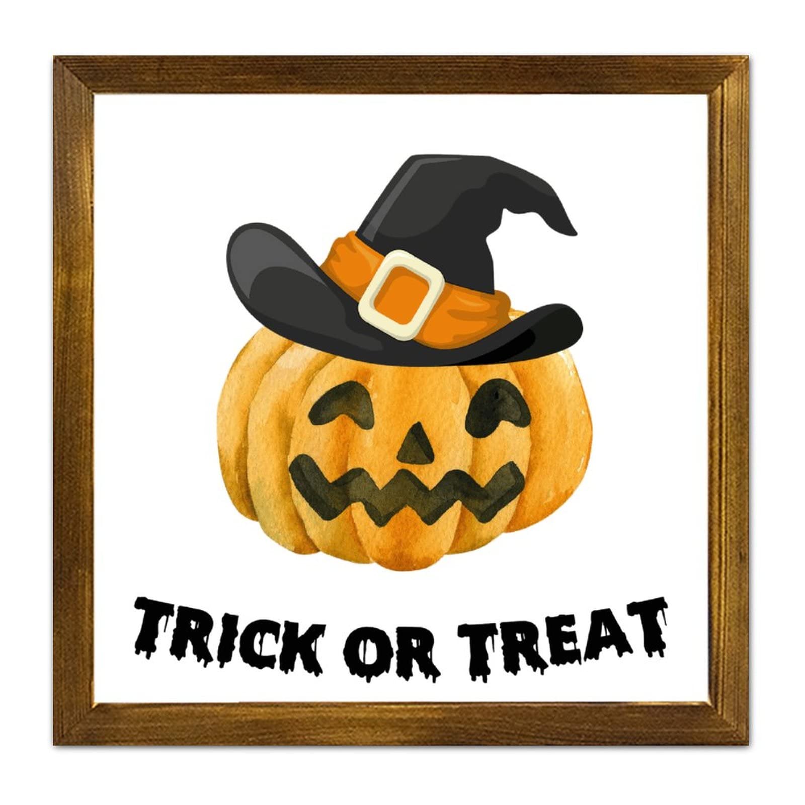 Panneau Halloween en bois décoration murale citrouille fantôme pour salon et cuisine 30cm