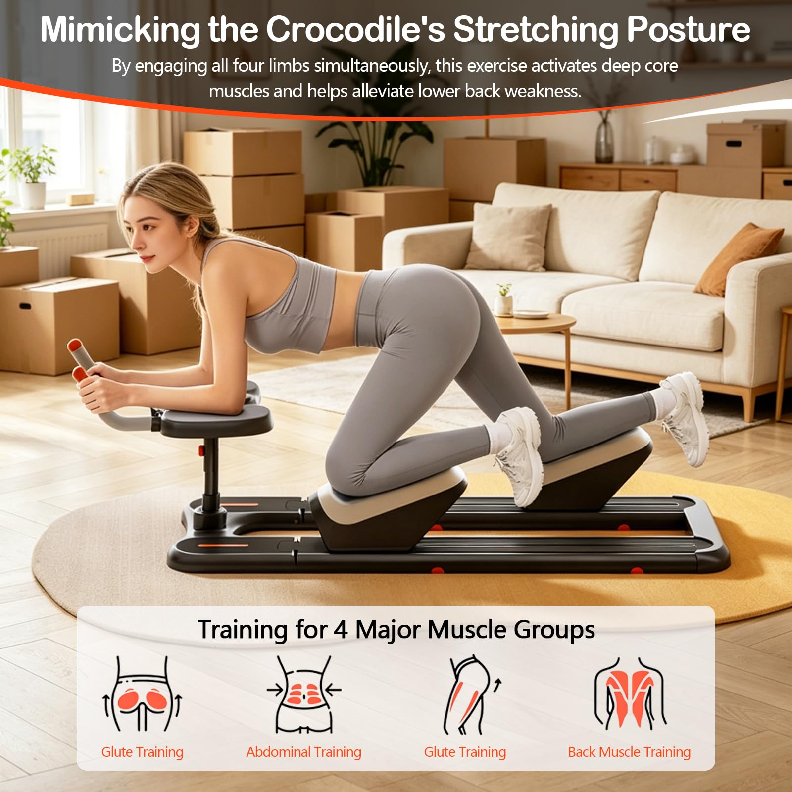 Wirbelsäulentrainer, 6-in-1 Spine Twist & Stretch Trainer Twister Sportgerät mit 3-Fach Höhenverstellbar LED-Timer Handyhalterung für Taillentrainer, Workout, Taillenstraffung, Rücken, Beindehnung