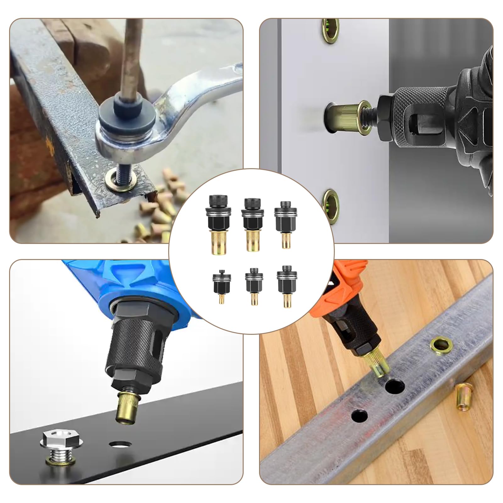 Kit De 6 Pinces à écrous Aveugles + 30 écrous M3 à M10 - Pour Tôlerie Et Assemblages Manuels - 7