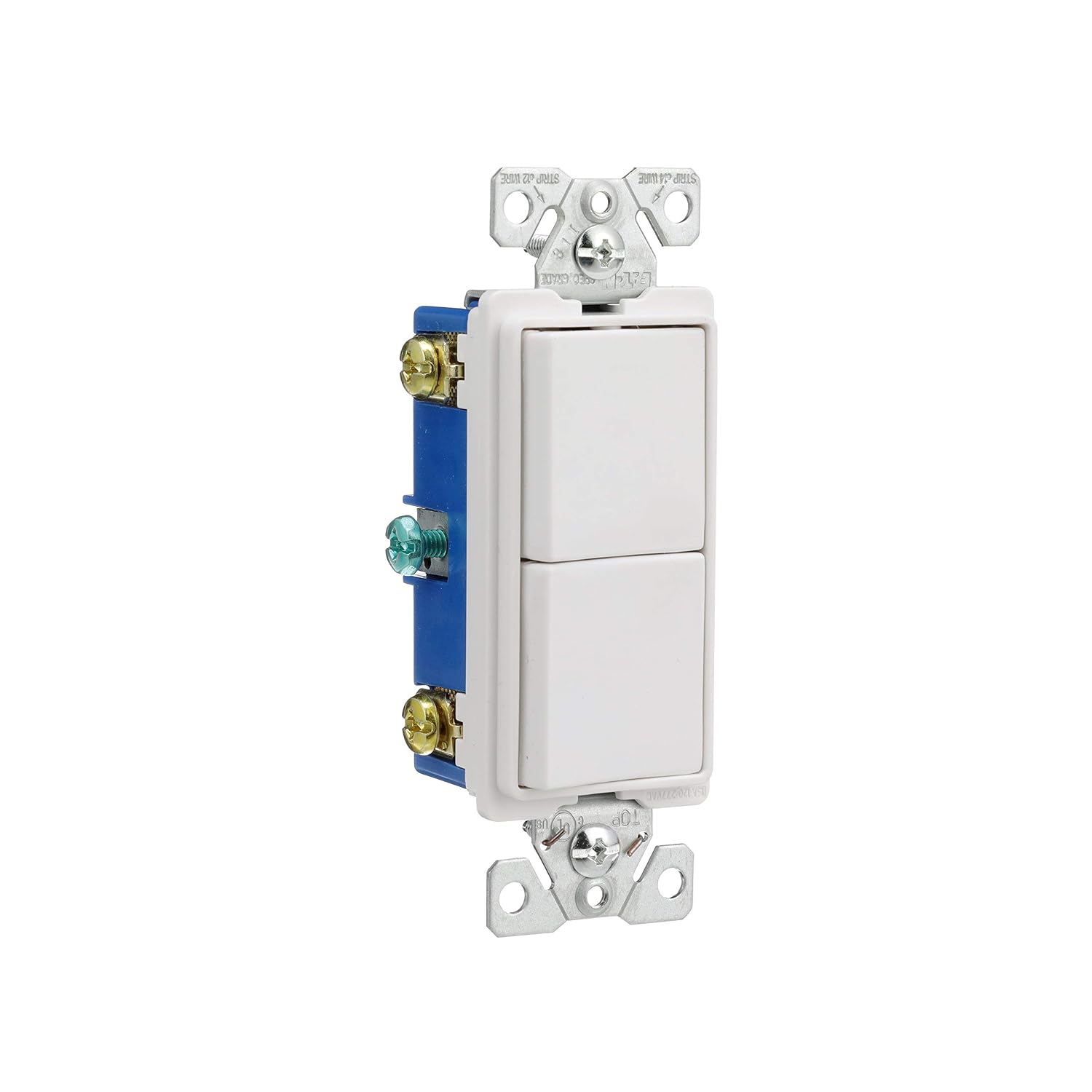 Eaton 7728W-SP 15-Amp 120-Volt Decorator Heavy Duty Grade Two Single-Pole Combination Switches Without Wallplate, White