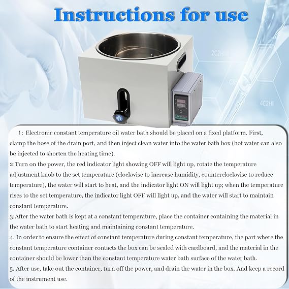 Lab Water Bath,Digital Thermostatic Lab Water Bath,Scientific Digital Lab Water Bath,Lifting Digital Heating Device Stainless Steel Liner,For Food Heating Biological Experiment 5L