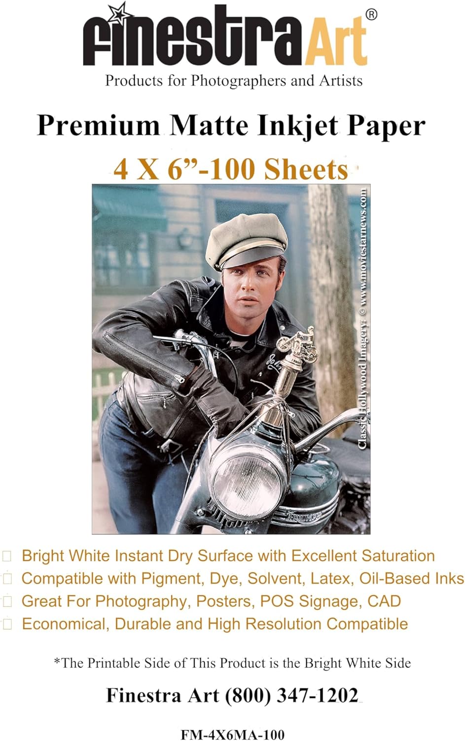 4" x 6" Premium Arctic Matte Inkjet Photo Paper - 100 Sheets