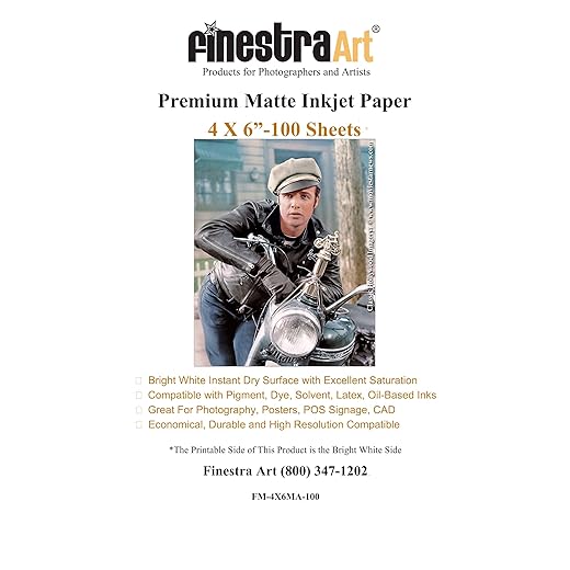 4" x 6" Premium Arctic Matte Inkjet Photo Paper - 100 Sheets