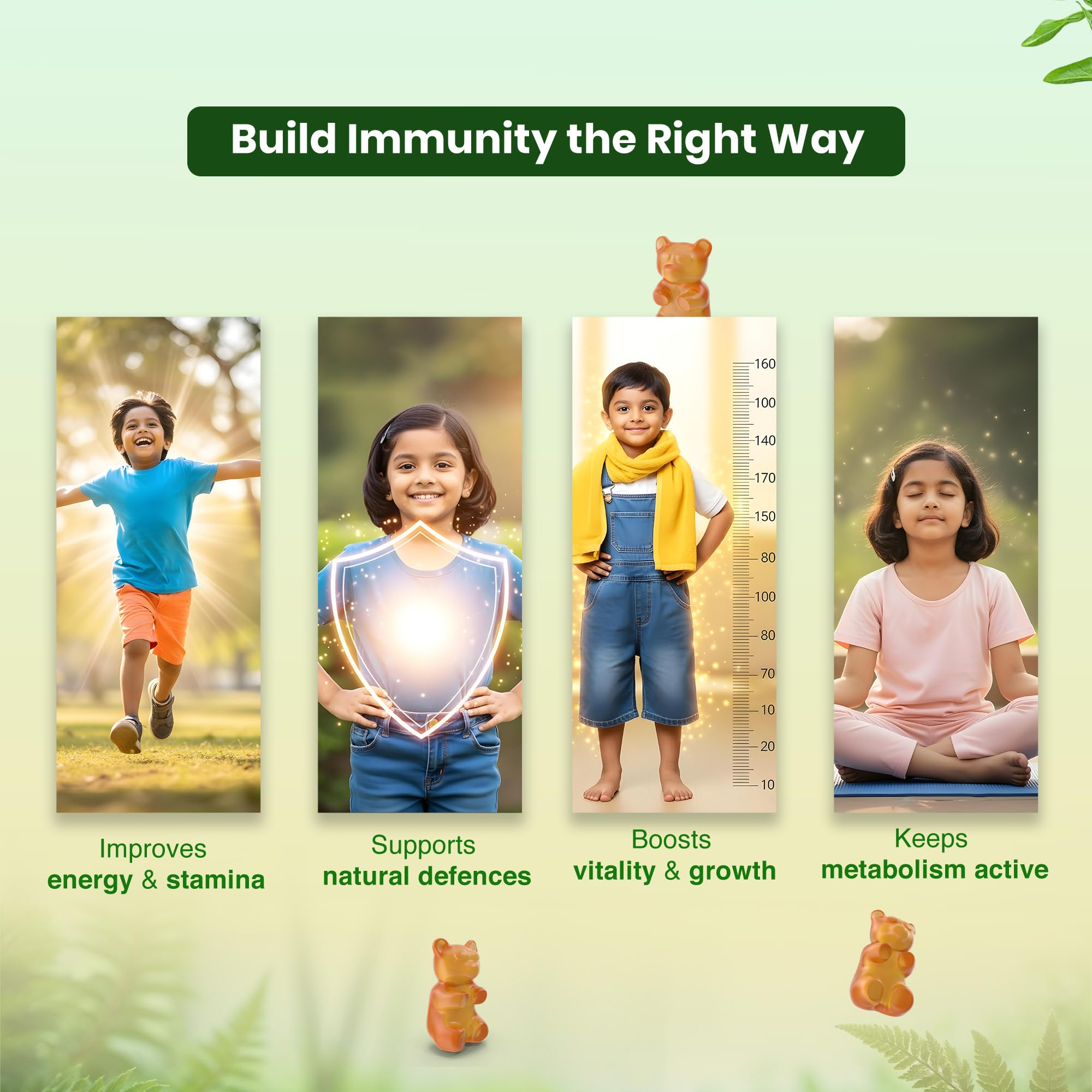 BabyOrgano® Nutriverse Immunity Gummies for Kids (2-15 Years) | 4+ Ayurveda-Inspired Herbs | Boosts Stamina, Energy & Vitality | Gelatin-Free, Gluten-Free, Soy-Free | Pineapple Flavor | 30 Gummies – New Launch - Image 4 thumbnail
