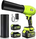 Leaf Blower Cordless with Battery and Charger, 800,000 RPM, Extended Nozzle, Lightweight Handheld Design,Blower for Patio Cleaning,car Blowing Water, Blowing Leaves and Dust(Bright Green)