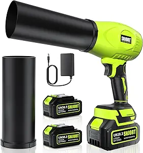 Leaf Blower Cordless with Battery and Charger, 800,000 RPM, Extended Nozzle, Lightweight Handheld Design,Blower for Patio Cleaning,car Blowing Water, Blowing Leaves and Dust(Bright Green)