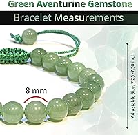 Vista 156 de Adjustable Crystal Bracelet – Gemstone Bead Bracelet with Adjustable Macrame String – Chic Gemstone Bracelet for Men and Women – 8mm Round Healing