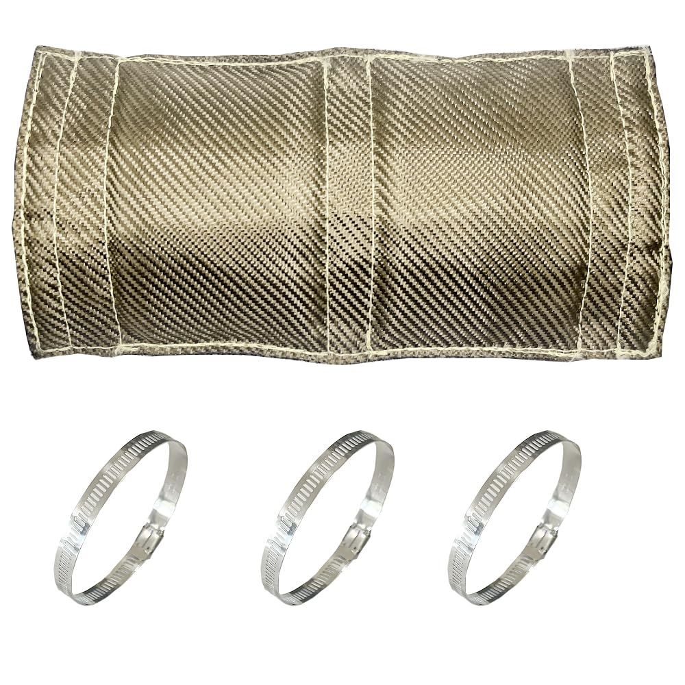 Titanium Pipe Heat Shield 6" x 12'' Exhaust Heat Shield Motorcycle Heat Guard Cover Wrap with 3 PCS Stainless Steel Clamps
