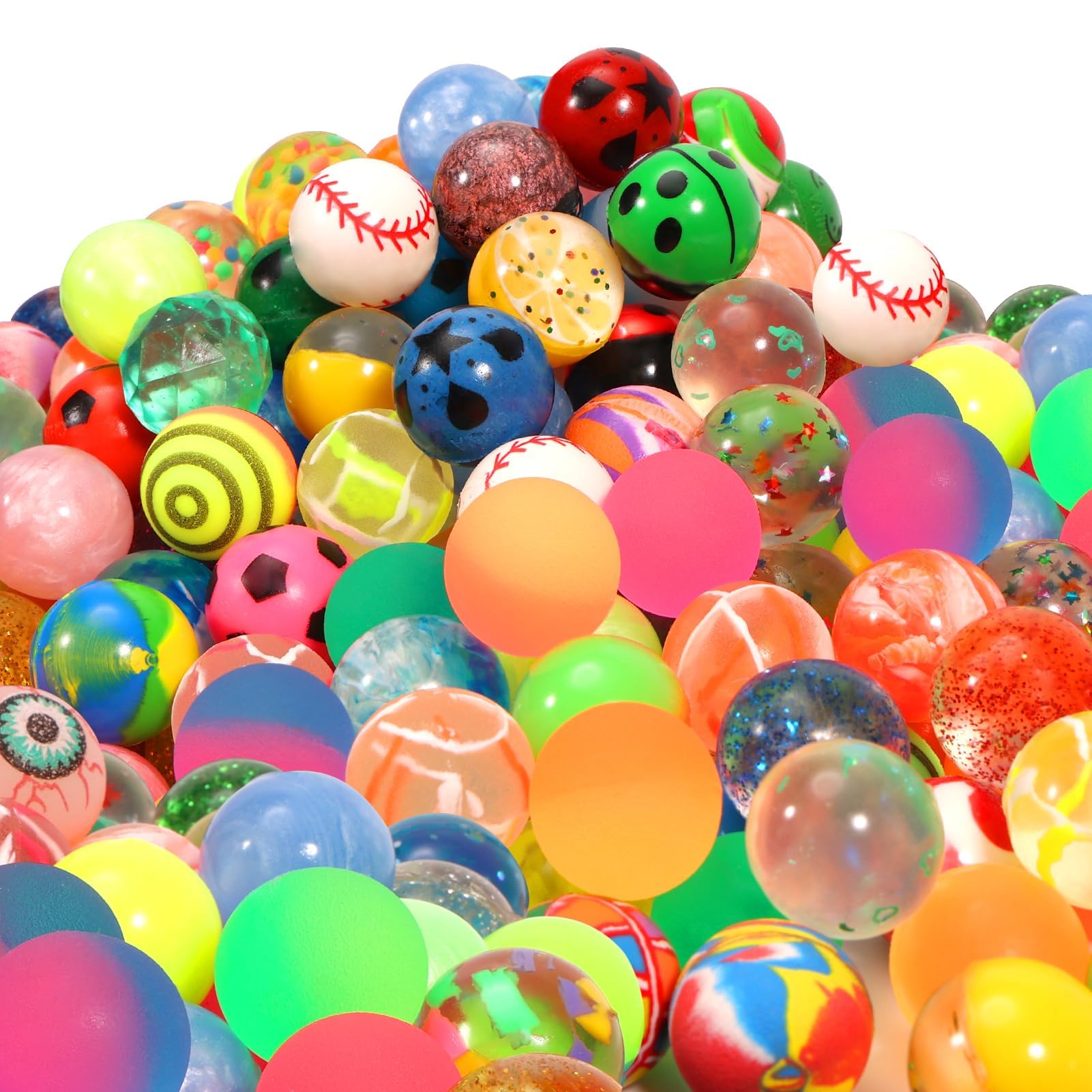 Pllieay 264 Pieces Bouncy Balls Bulk, Rubber Balls 27mm Mixed Color Party Bag Filler for Kids Party Favors, Prizes, Birthdays Gift and Vending Machines (Style Random)