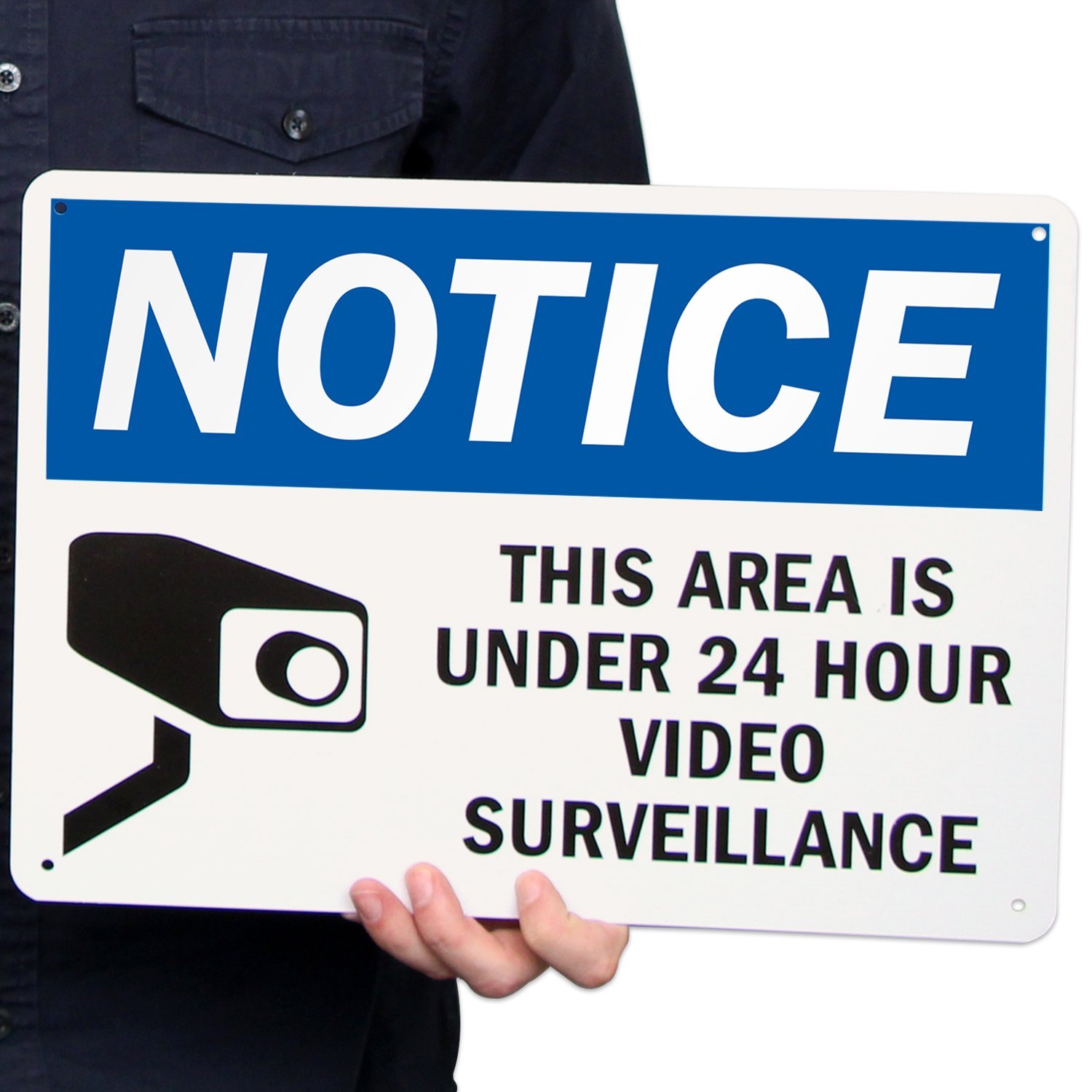 SmartSign "Notice - Employees Only" Label - 7x10 Inch 3M Reflective Sign