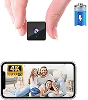 Vista 1 de 4K Wireless Wifi Camera,1800mAh Battery,Upgrade 4K Hidden Camera,Wireless WiFi Nanny Cam Home Security Cameras Tiny Office Secret Spy Cams with 100