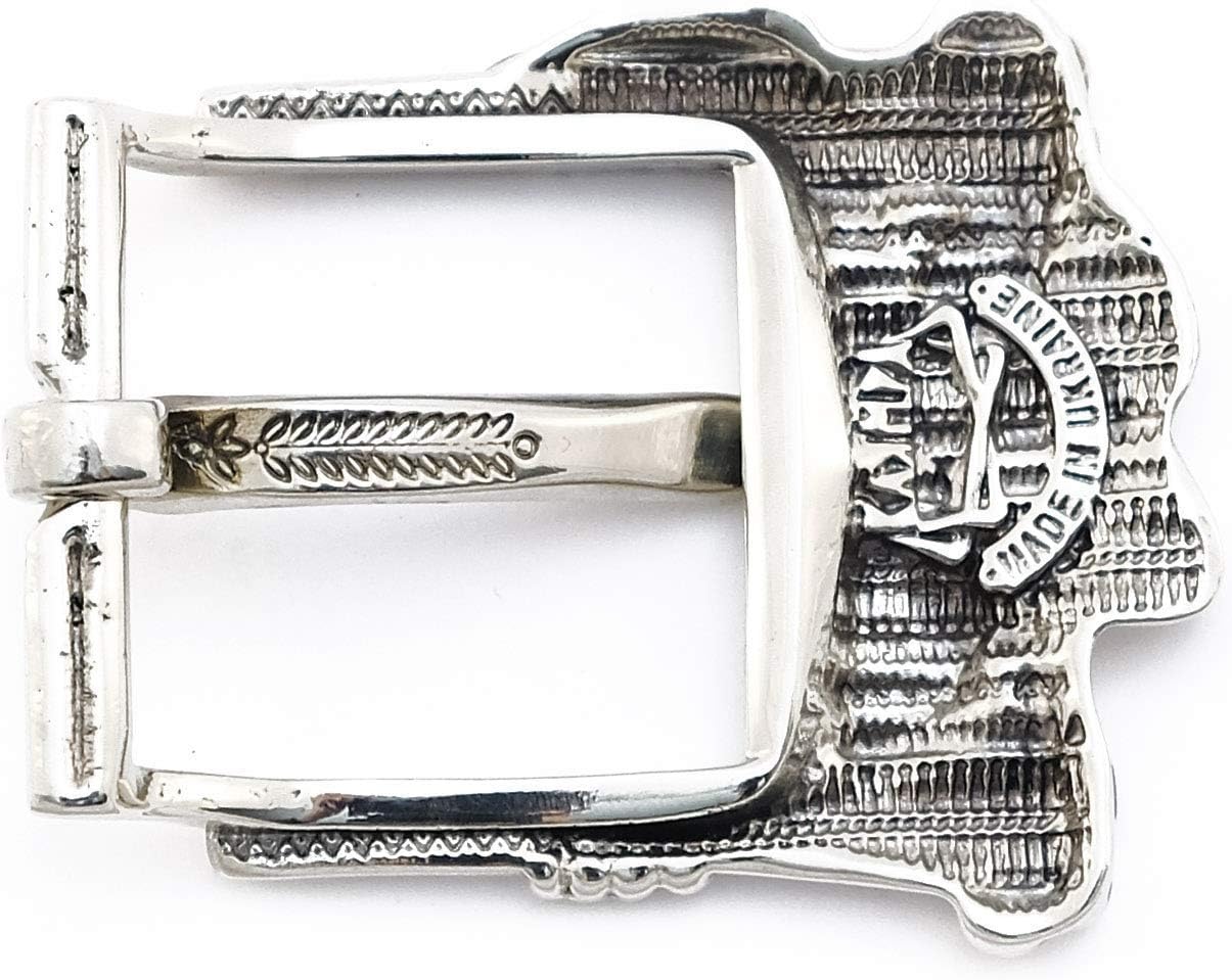 Skull belt buckle Jolly Roger, Handmade solid german silver frame type belt buckle with skull and axes