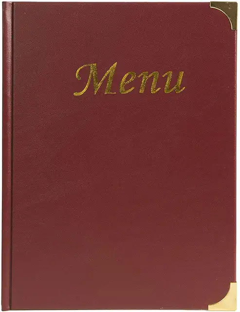 Hook n Reel Menu: Securit Premium Faux Leather A4 Menu Holder for Restaurants & Bars