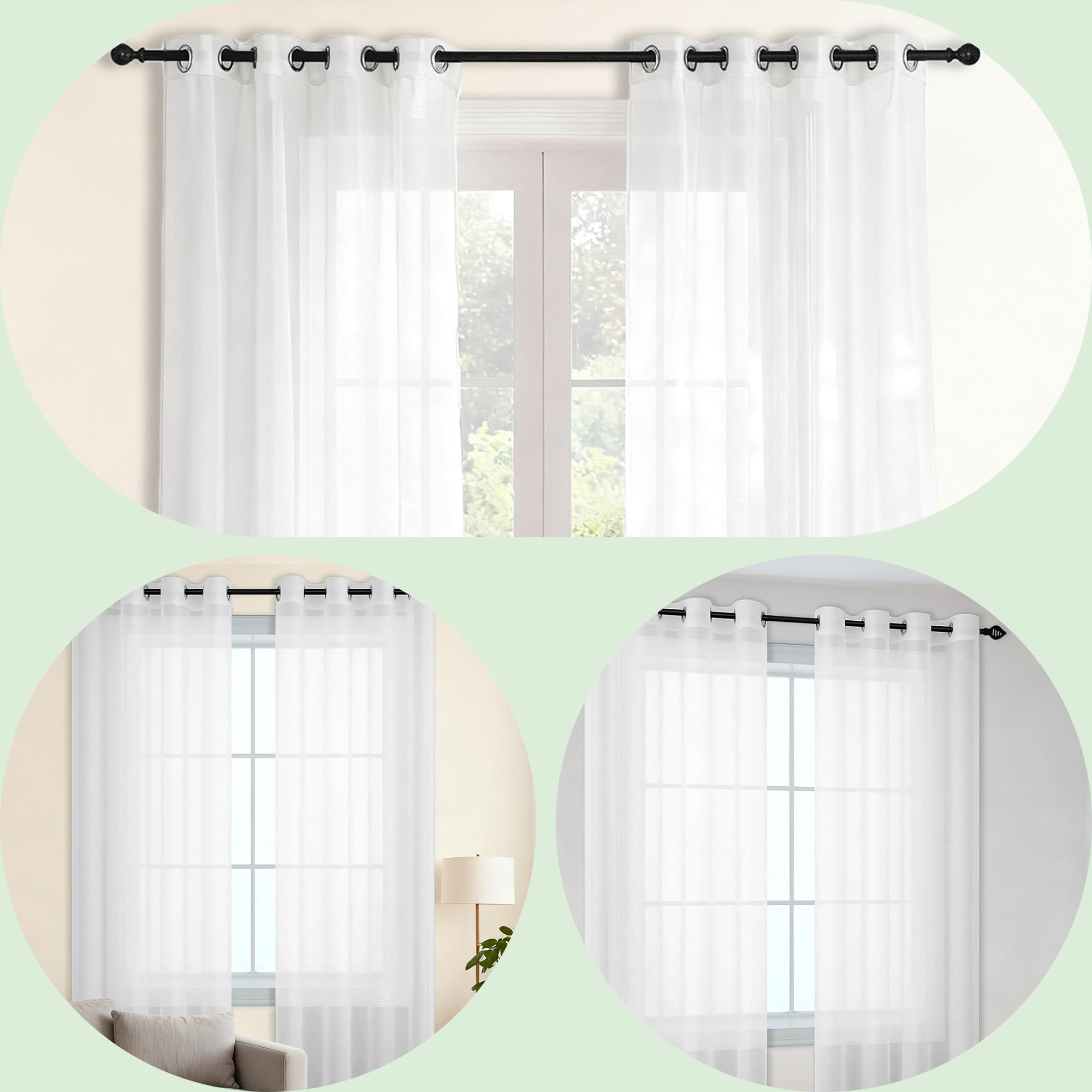 Amazon｜レースカーテン 180 x 225 cm Uvカット断熱風を通す遮光
