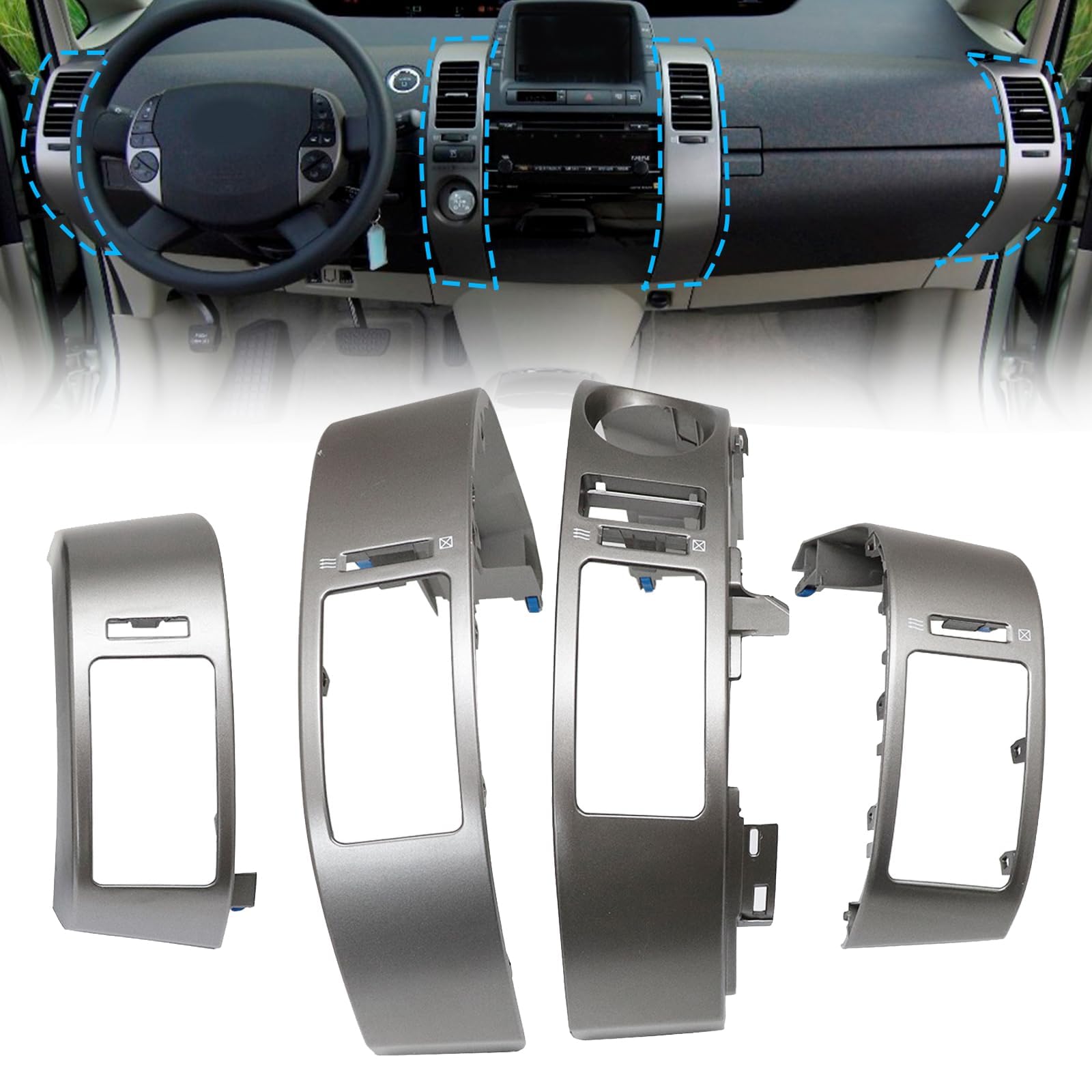 Amazon.com: 4Pcs A/C Dash Air Vent Panel Trim Fit for Toyota Prius