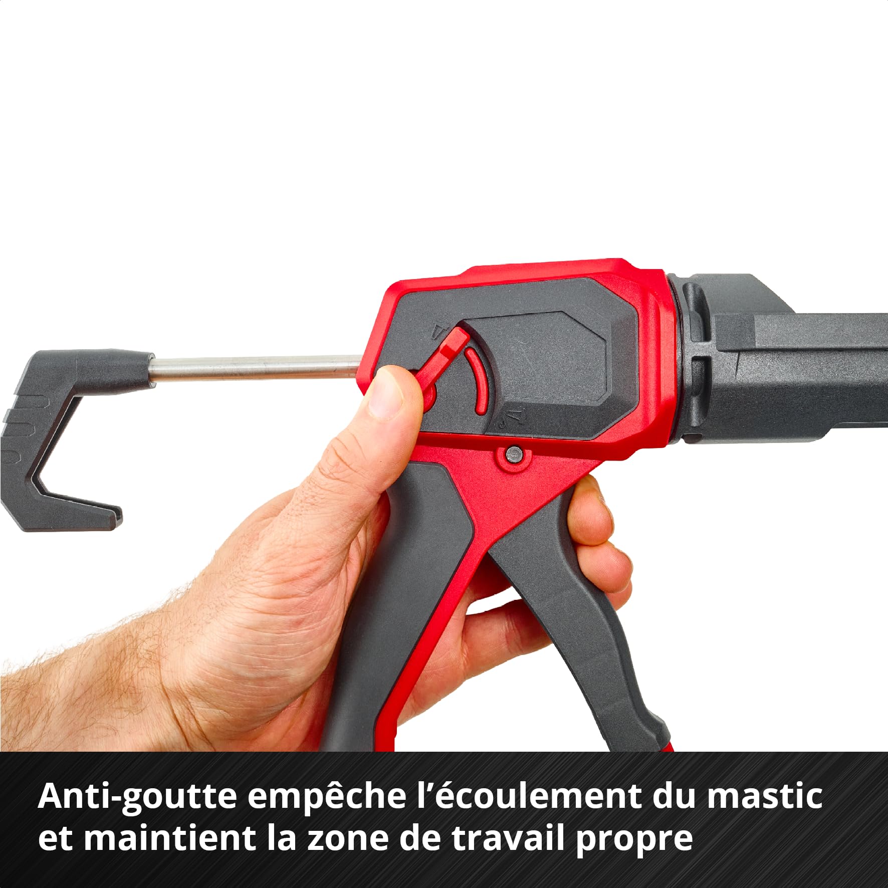 Einhell Kit pistolet à cartouche Profi, 5 pièces (rapport de force 1:12–1:24 commutable, stop goutte, outil à joints en nylon, spatule longue, 2 embouts avec angles R5/R10)