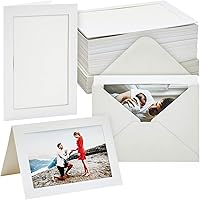 Vista 1 de Best Paper Greetings - Paquete de 48 tarjetas con marco de fotos con sobres, tarjetas de notas para inserción de fotos de 4 x 6 pulgadas (marfil)