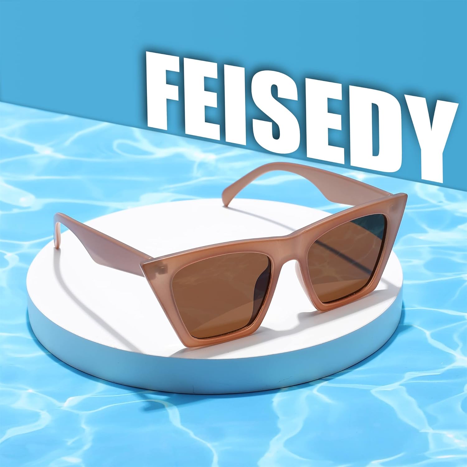 FEISEDY Vintage Square Cat Eye Sunglasses Women Trendy Cateye Sunglasses B2473 - Image 9