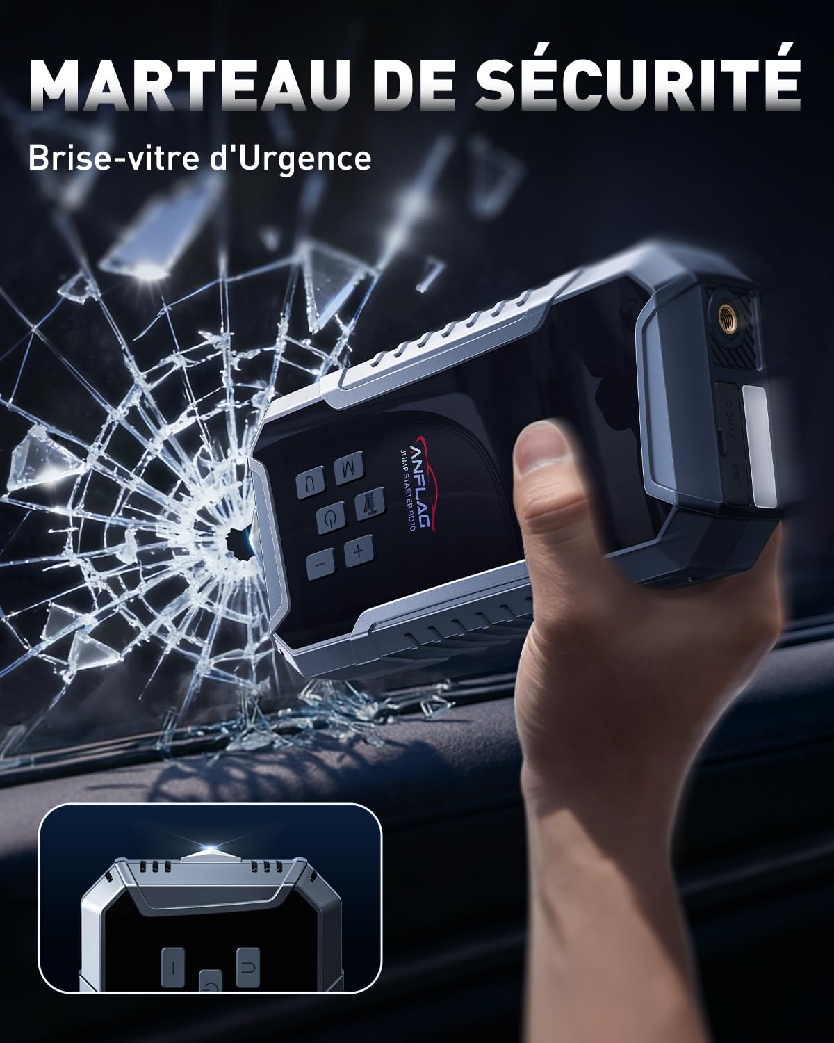 8000A Booster Batterie Voiture avec Gonfleur 160PSI, 26800mAh Démarreur Batterie Voiture avec Compresseur à Air, Jump Starter avec pour 12V Véhicules(Tout Gaz/12L Diesel)