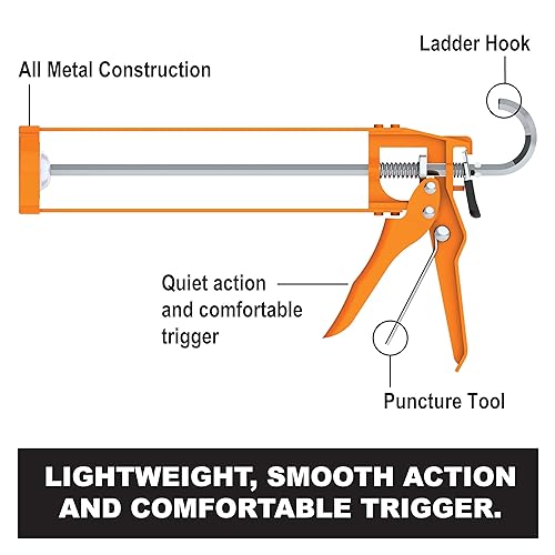 Miniatura 3 de Albion Engineering Company B1 B-Line - Pistola manual para calafatear con cartucho esquelético, sin goteo, 110 galón (10 onzas), unidad 71