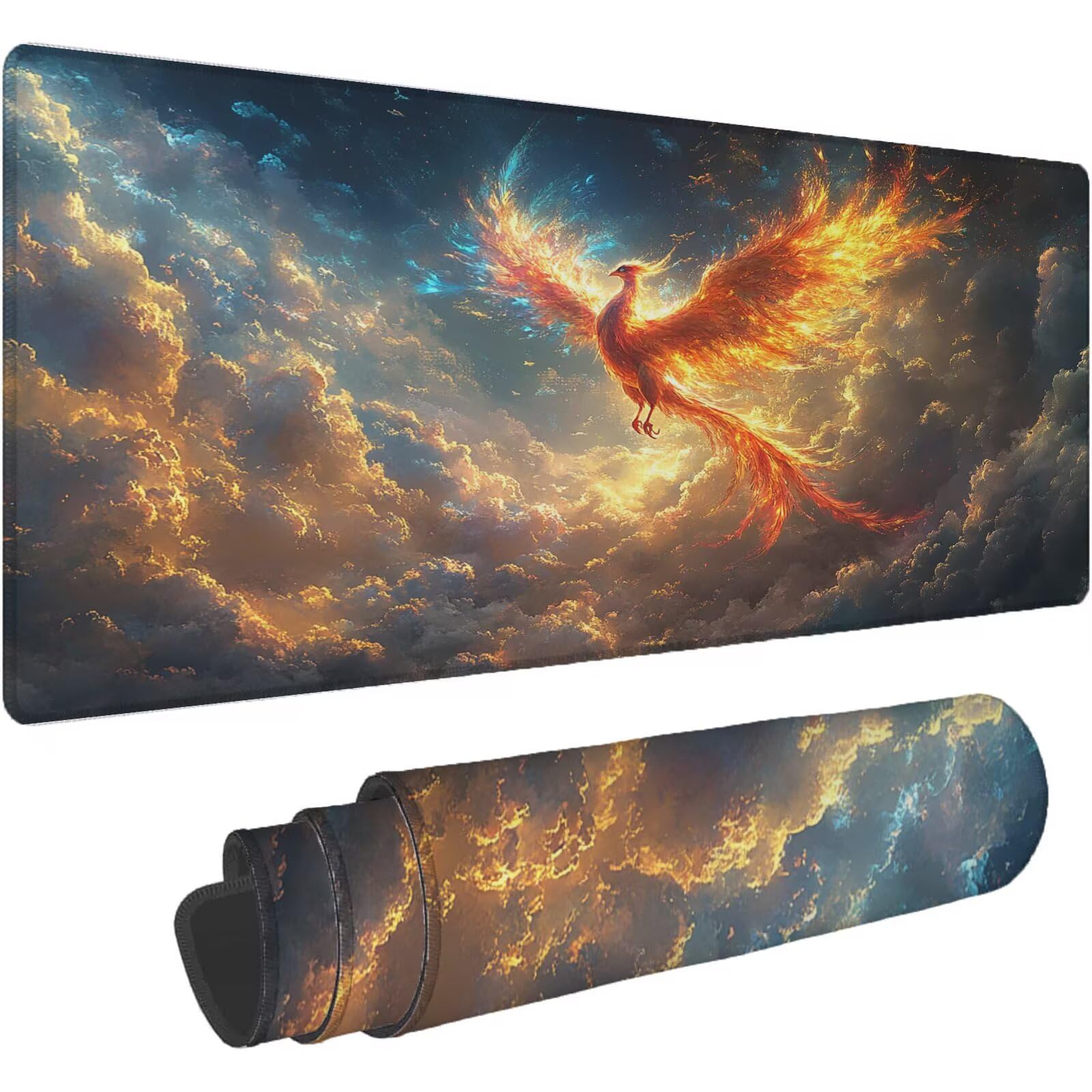 Podkładka pod mysz XXL 1600 x 800 mm pomarańczowa kolorowa podkładka pod mysz do biura zwierząt podkładka pod mysz do gier antypoślizgowa gumowa podstawa zszyte krawędzie akcesoria biurowe praca do