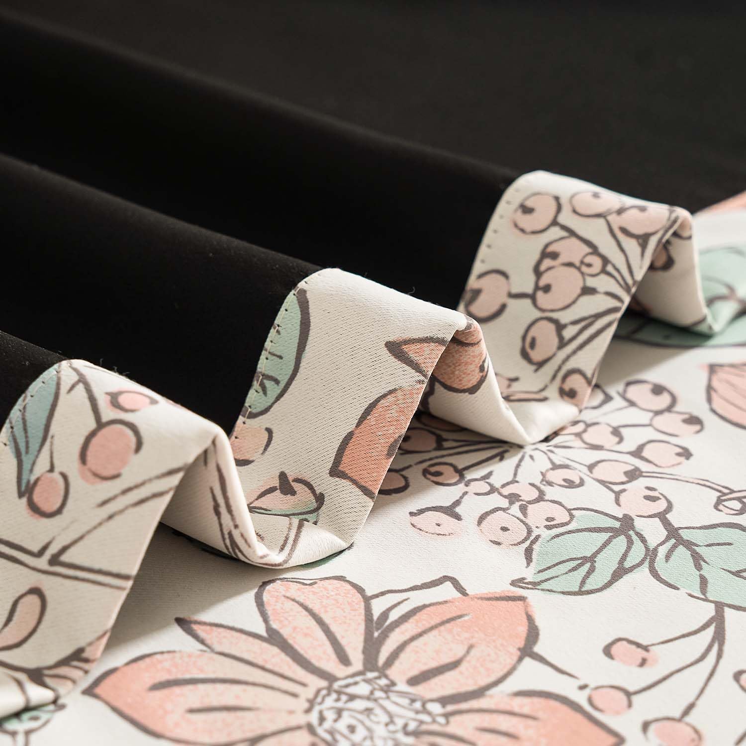 Vangao Tenda oscurante per camera da letto, soggiorno, finestra, floreale, rosa, verde, moderna, 132 x 260 cm, set di 2 tende in stile bohémien, opache, vintage, con occhielli