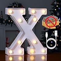 Vista 261 de Foaky LED Letter Lights Sign Marquee Light Up Letters Sign for Night Light Wedding/Birthday Party Battery Powered Christmas Lamp Home Bar