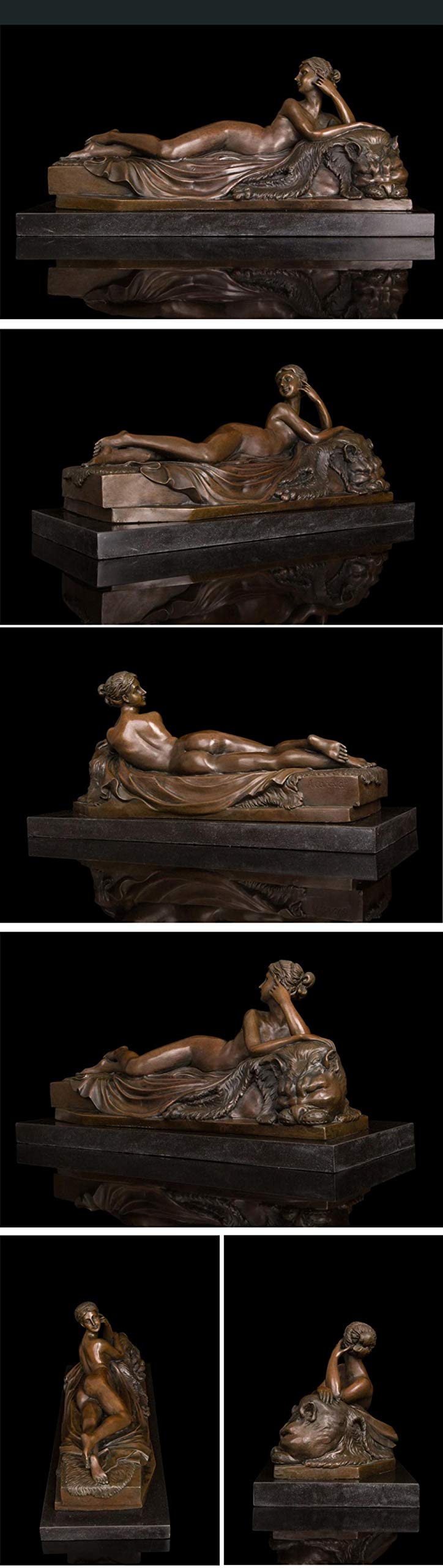 Amazon.co.jp: 彫刻 ブロンズ横になっている女性像裸の女性の置物の