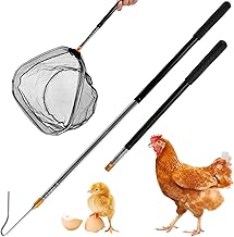 Scalable Chicken Catcher Leg Hook, 2Pcs Stainless Steel Retractable Long Chicken Catcher, 16 inches Extended to 60 inches, Chicken Net Farm Tools Suitable for Catching Poultry Chicken Turkeys Geese