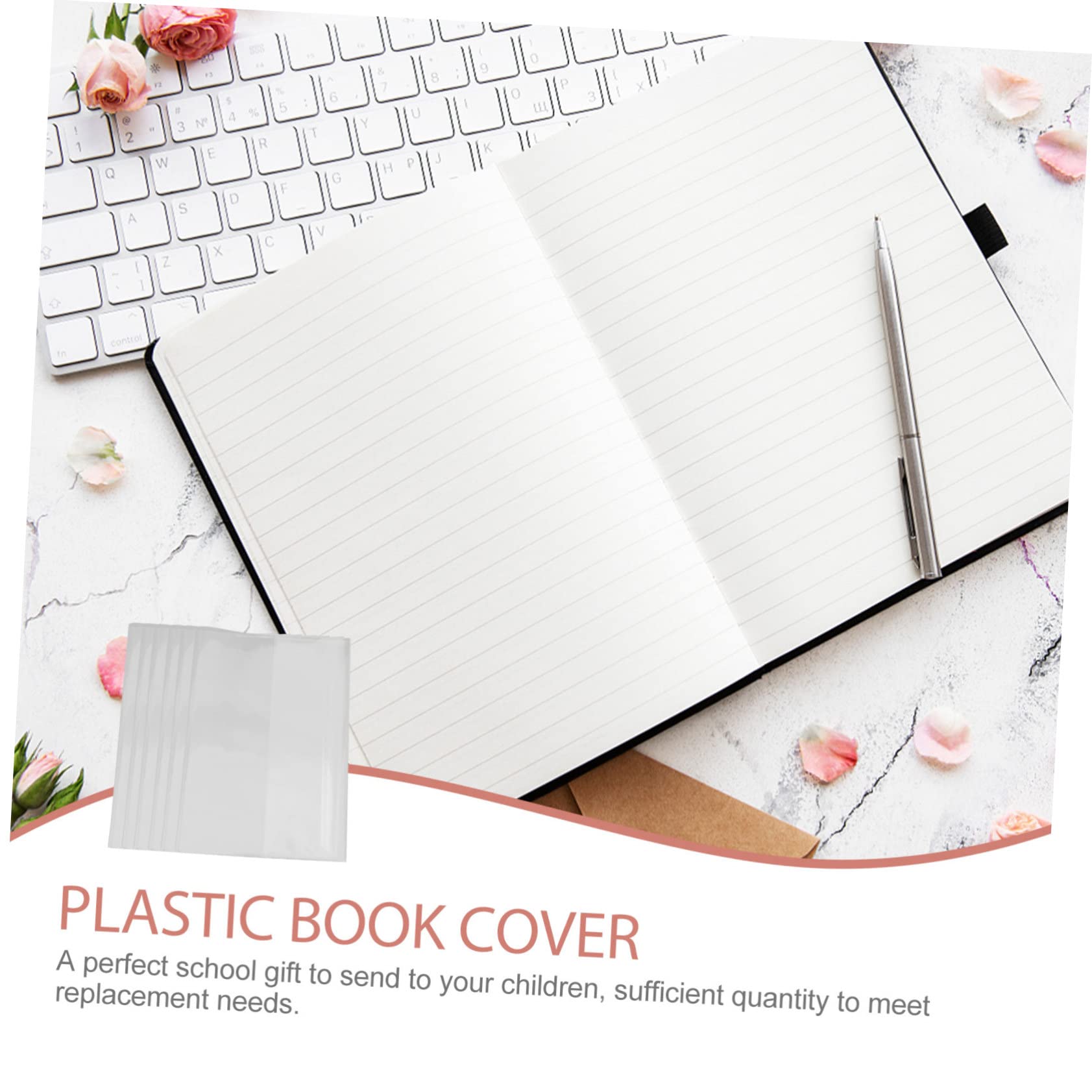 Angoily 80 Pezzi Copertine Trasparenti per Libri Morbidi Protezione per Quaderni e Testi Scolastici Pellicola Protettiva Resistente e per Scuola