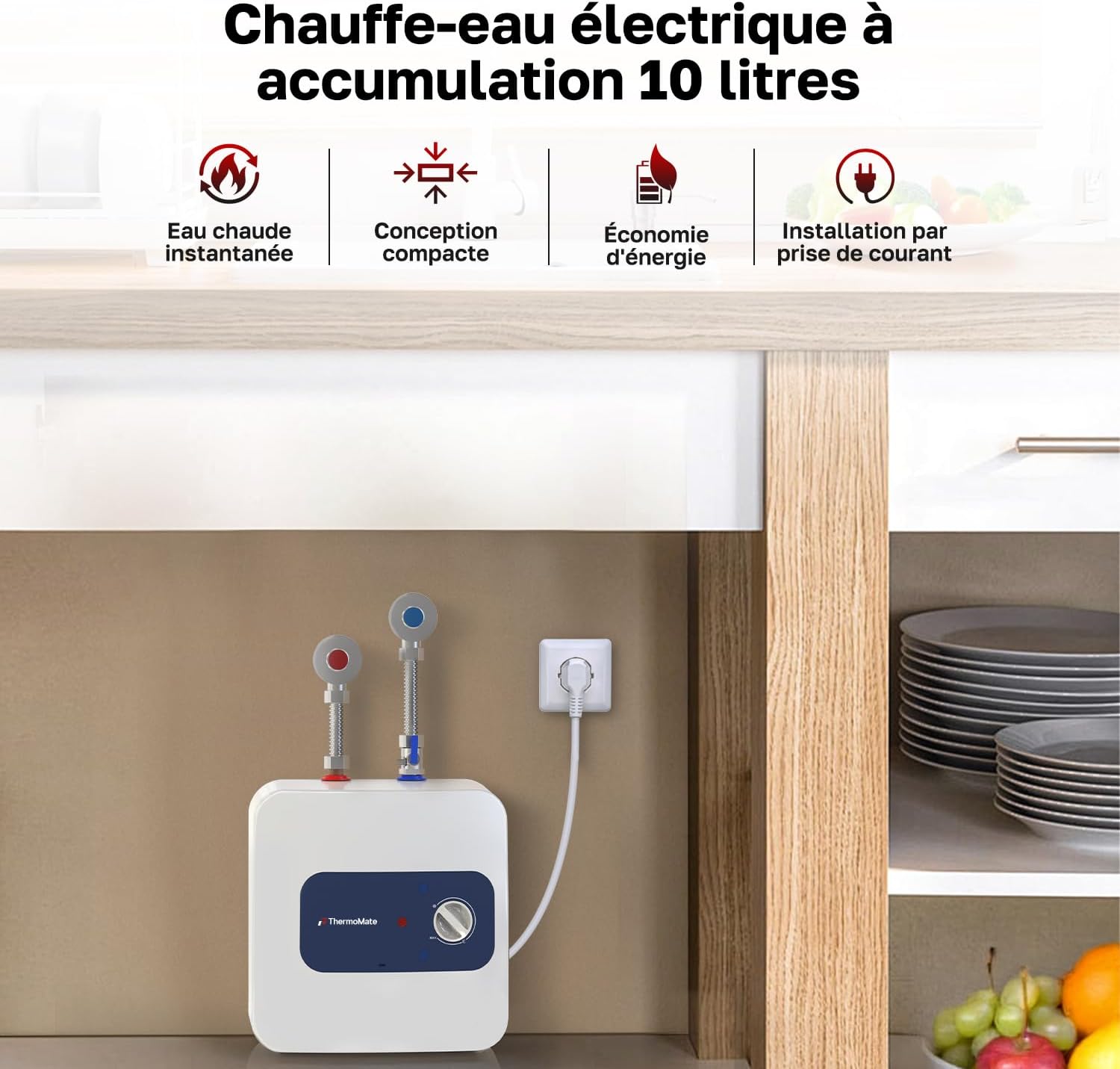 chauffe-eau électrique sous évier – vue détaillée