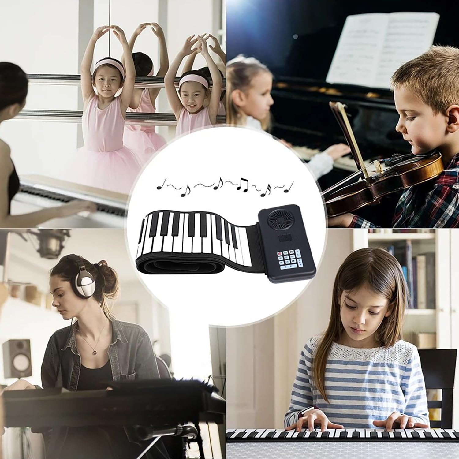 Keyboard Piano,Scroll Piano Tastatur,Tragbares Elektronisches Klavier Mit 88 Tasten,Wasserdicht Und Staubdicht,Ultra-Lange Batterielebensdauer,Geeignet Für Kinder Erwachsene Anfänger Geschenk