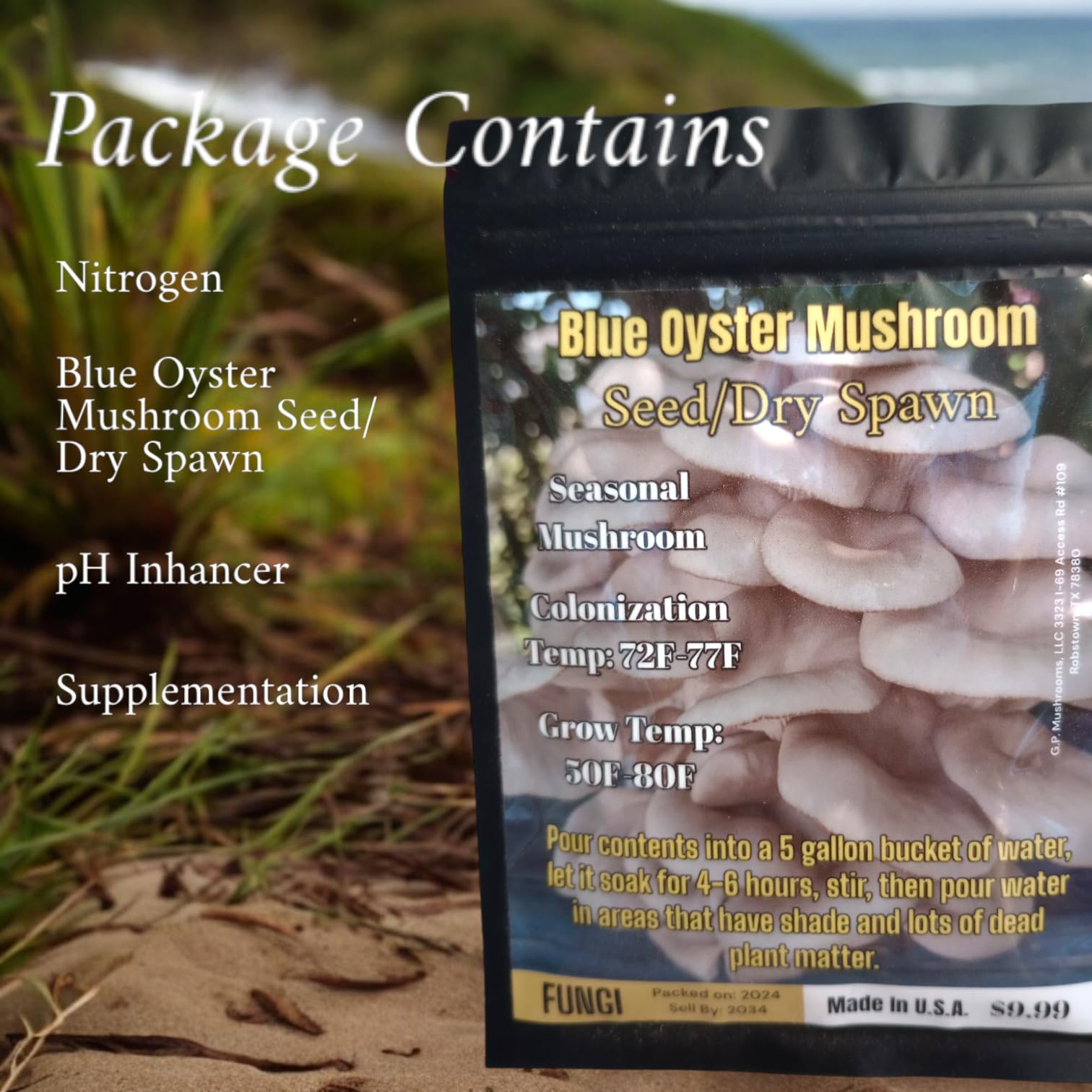 Amazon.com : Blue Oyster Mushroom Seed/Dry Spawn : Patio, Lawn